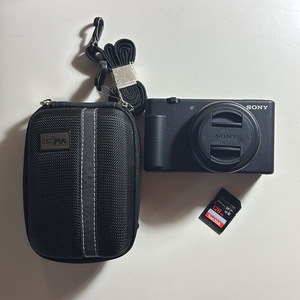 SONY ZV-1F WITH CASE AND SD CARD